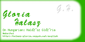 gloria halasz business card